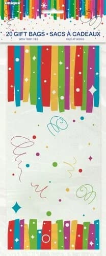 Rainbow Ribbons Cello Bags - Pack of 20