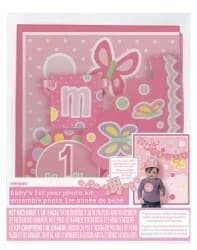 Baby's 1st year photo kit in Pink, 5 Pieces