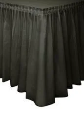 Black Plastic Table Skirt 73cm drop, 4.26m long with adhesive strip