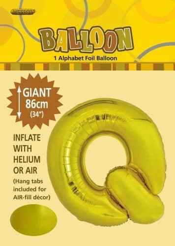 34" Letter Q Gold Foil Balloon