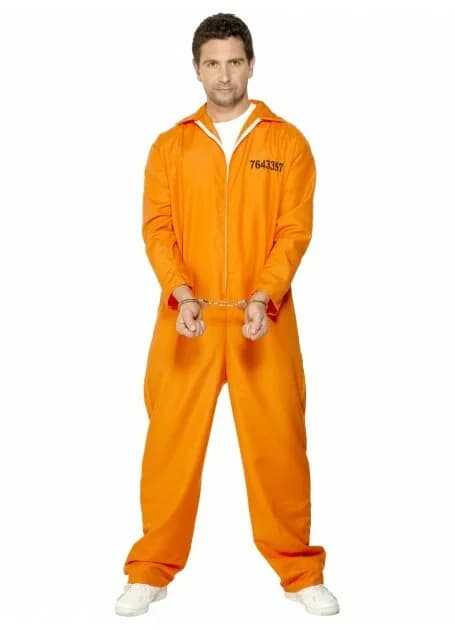 Adults Prisoner Orange Jumpsuit Costume