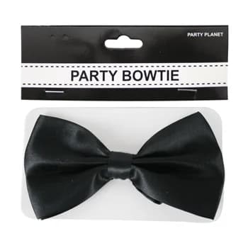 Adults Black Satin Bowtie