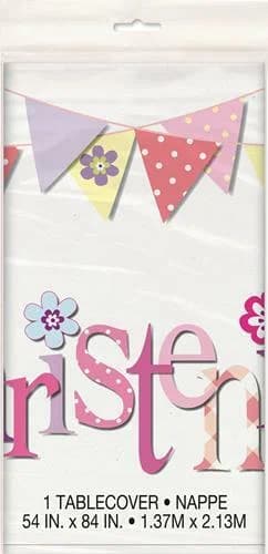 Pink Christening Rectangular Tablecover**