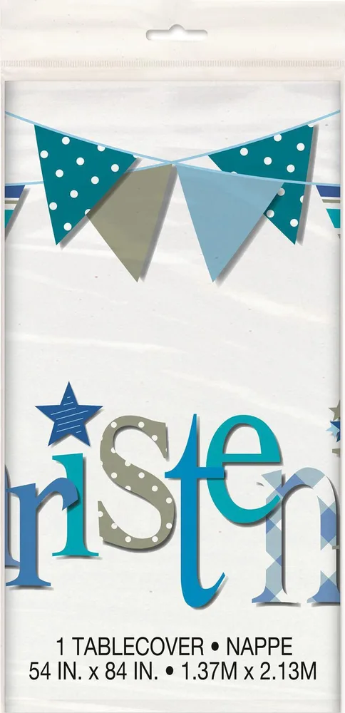 Blue Christening Rectangular Tablecover