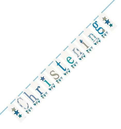 Blue Christening Block Banner**