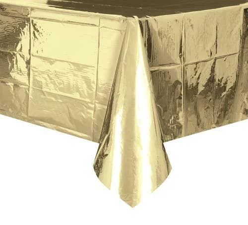 Metallic Gold Plastic Rectangle Tablecover (137x274cm)