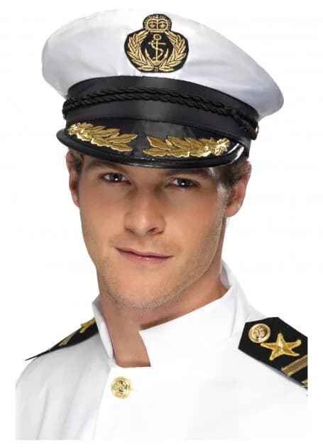 Adult's White Captain Hat
