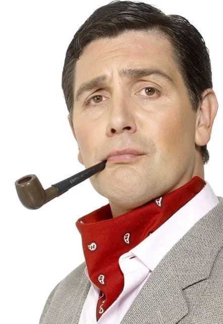 fake tobacco pipe 1pc Smoke Toy Detective Pipe Costume Accessory, Black White,Costume Accessories Pipe Prop - Smoking Pipes For Costumes Gentleman's Ball Pipe Plastic Pipe