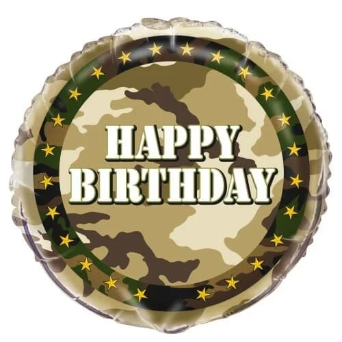 Military Camo 45cm Happy Birthday Foil Balloon