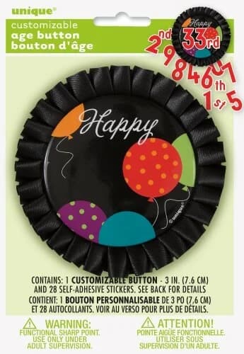 Happy Birthday Customizable Age Badge