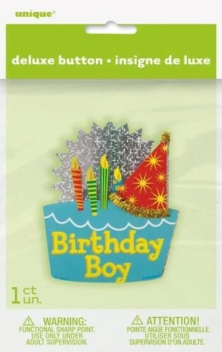 Birthday Boy Party Hat Deluxe Badge