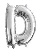Letter D Silver Foil Balloon - 35cm