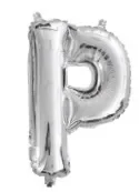 Letter P Silver Foil Balloon - 35cm