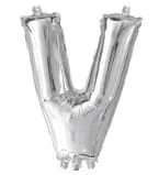 Letter V Silver Foil Balloon - 35cm