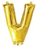 Letter V Gold Foil Balloon - 35cm