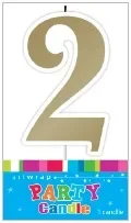 Gold Number 2 Candle