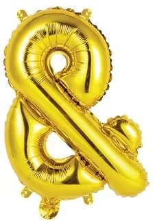 Ampersand (&) Gold Foil Balloon - 35cm