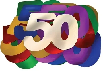 50th Birthday Giant Rainbow Confetti - PK 30