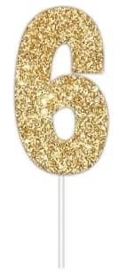 Gold Glitter Cake Topper #6*