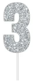 Silver Glitter Cake Topper #3*