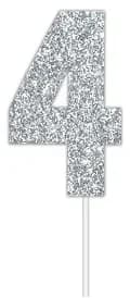 Silver Glitter Cake Topper #4*