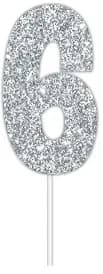 Silver Glitter Cake Topper #6*