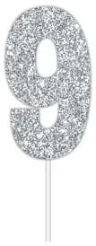 Silver Glitter Cake Topper #9*