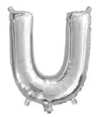 35cm 'U' Letter Silver Foil Balloon