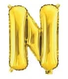 35cm Letter N Gold Foil Balloon