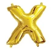 35cm Letter X Gold Foil Balloon