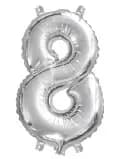 35cm Number 8 Silver Foil Balloon