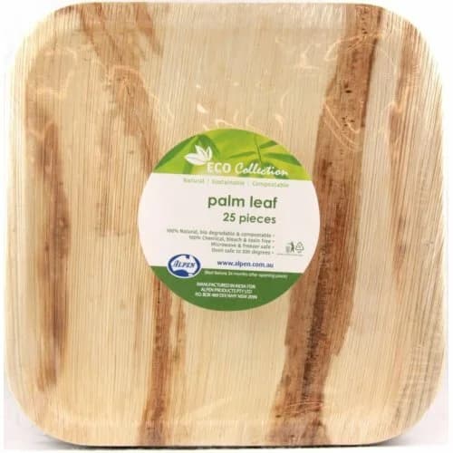 Palm Leaf Square Plates (20cm) - Pk 25