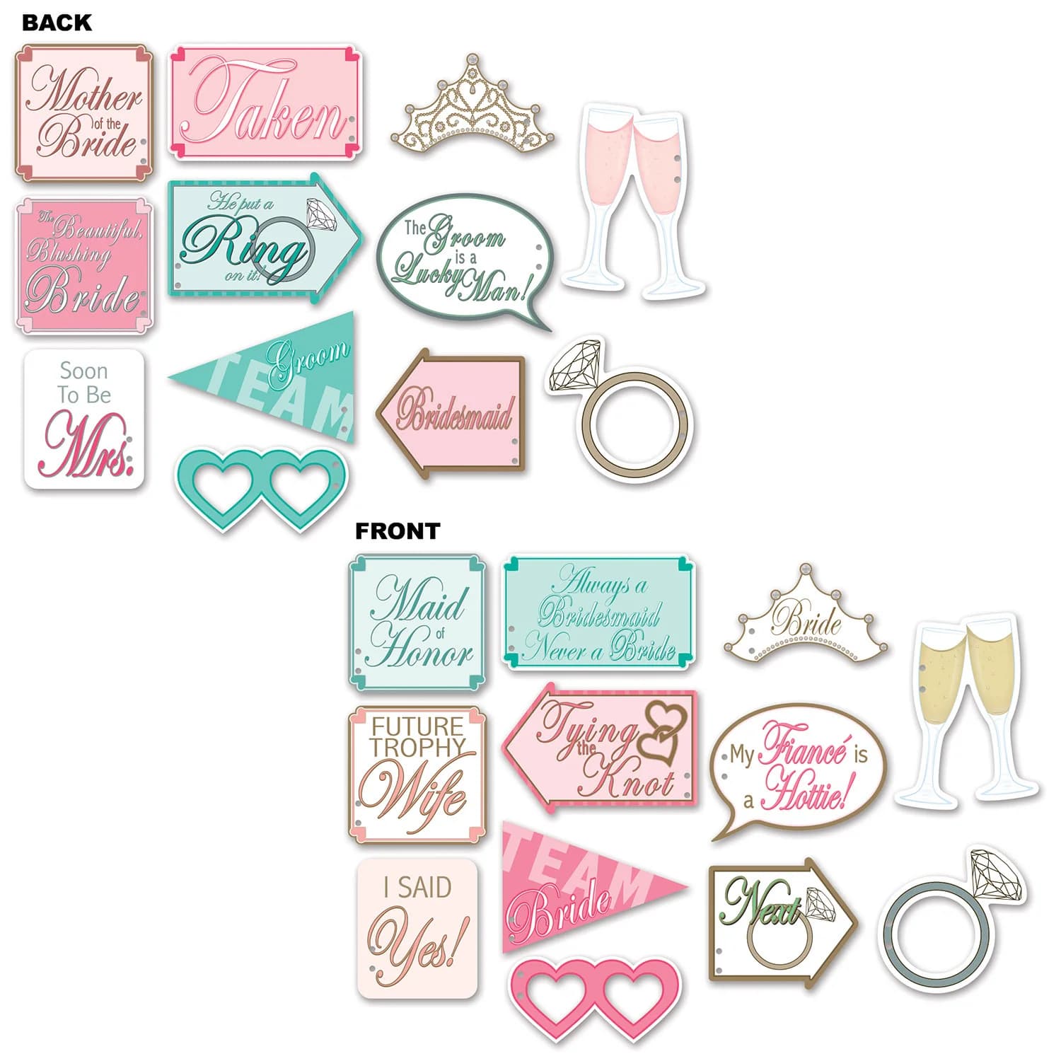 Bridal Shower Photo Fun Signs - pk 12