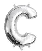 Silver Air Filled 35cm Balloon - Letter C