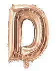 Rose Gold Air Filled 35cm Balloon - Letter D