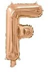 Rose Gold Air Filled 35cm Balloon - Letter F