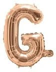 Rose Gold Air Filled 35cm Balloon - Letter G