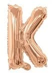 Rose Gold Air Filled 35cm Balloon - Letter K