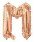 Rose Gold Air Filled 35cm Balloon - Letter M