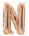 Rose Gold Air Filled 35cm Balloon - Letter N