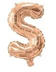 Rose Gold Air Filled 35cm Balloon - Letter S