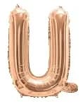 Rose Gold Air Filled 35cm Balloon - Letter U