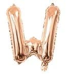 Rose Gold Air Filled 35cm Balloon - Letter W
