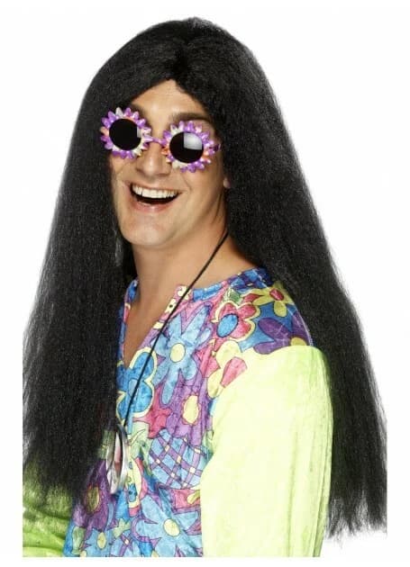 Long Black Hippy Wig