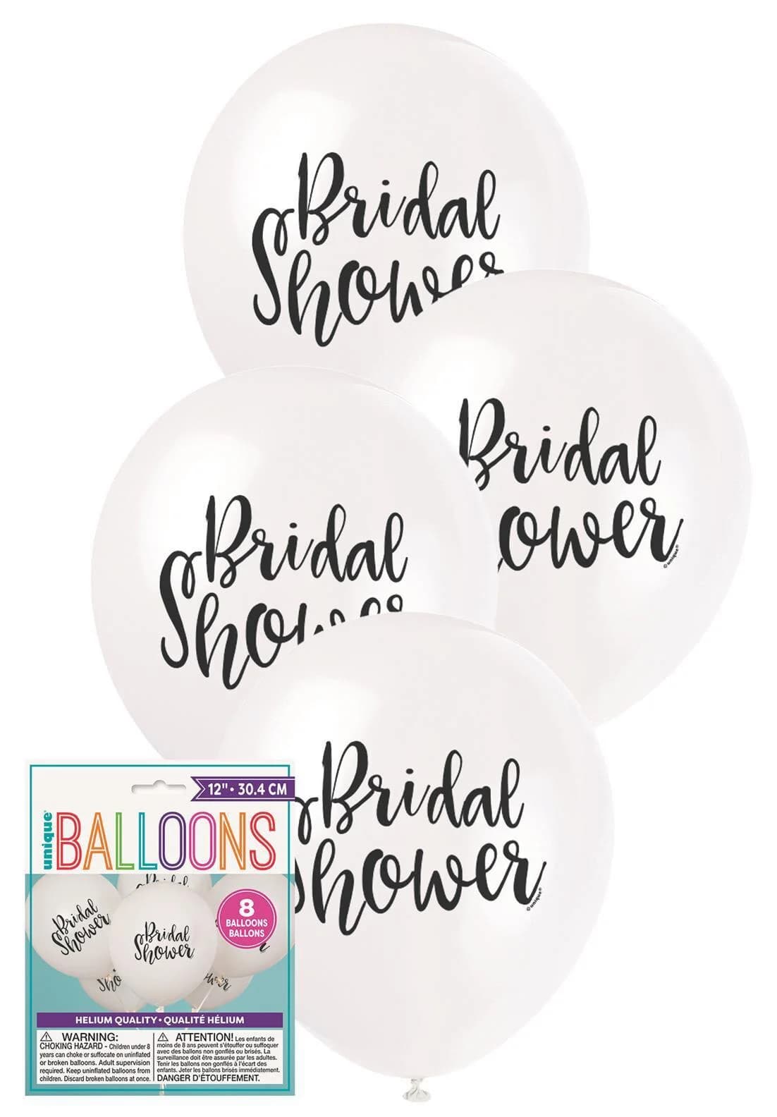 Bridal Shower Latex Balloons - Pk 8
