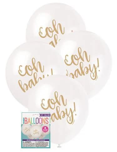 Oh Baby! Latex Balloons - Pk 8
