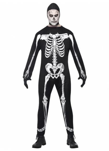 Adults Skeleton Jumpsuit Costume - M