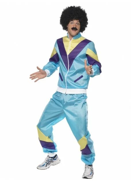 Men's 80's Blue Shell Suit Costume