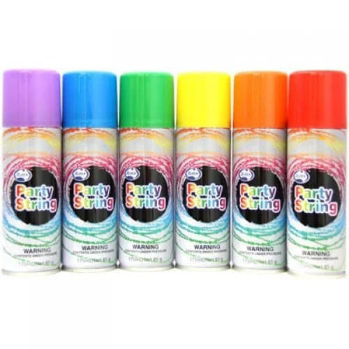 Party String Cans 175ml Assorted Colours