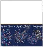 "Pop Fizz Cheers" New Year Fireworks Rectangle Plastic Tablecover (110x240cm)